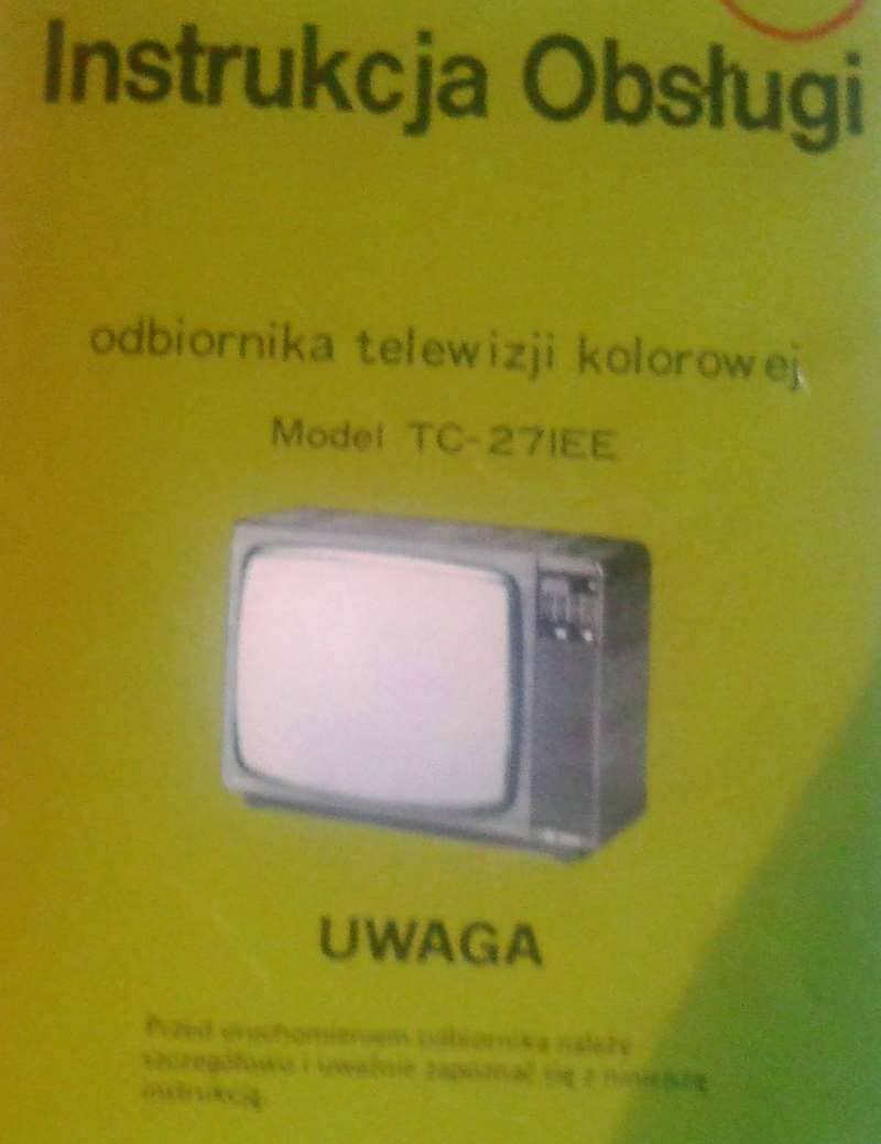 Telewizor vintage instrukcja obsługi Instrukcja obsłgi